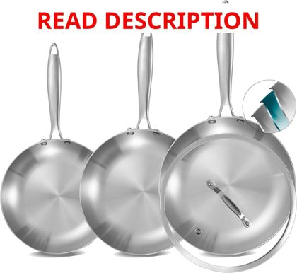 Inqibee Tri-Ply Stainless Frying Pans Set