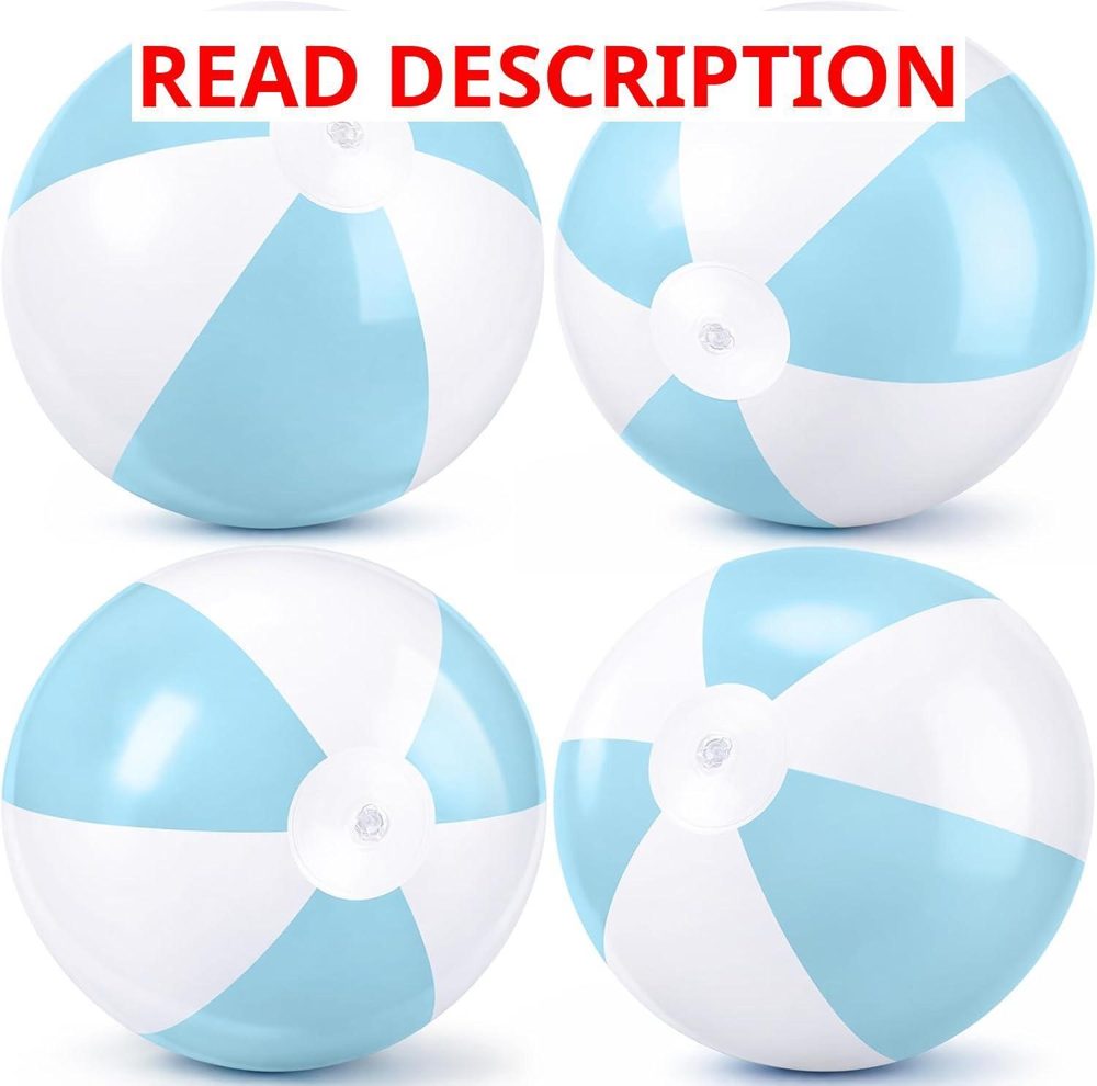 MiniInflat 4Pcs 16" pastel Beach Balls blue
