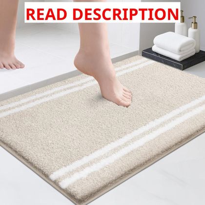 PURRUGS Non-Slip Bath Rug 20" x 30" Beige