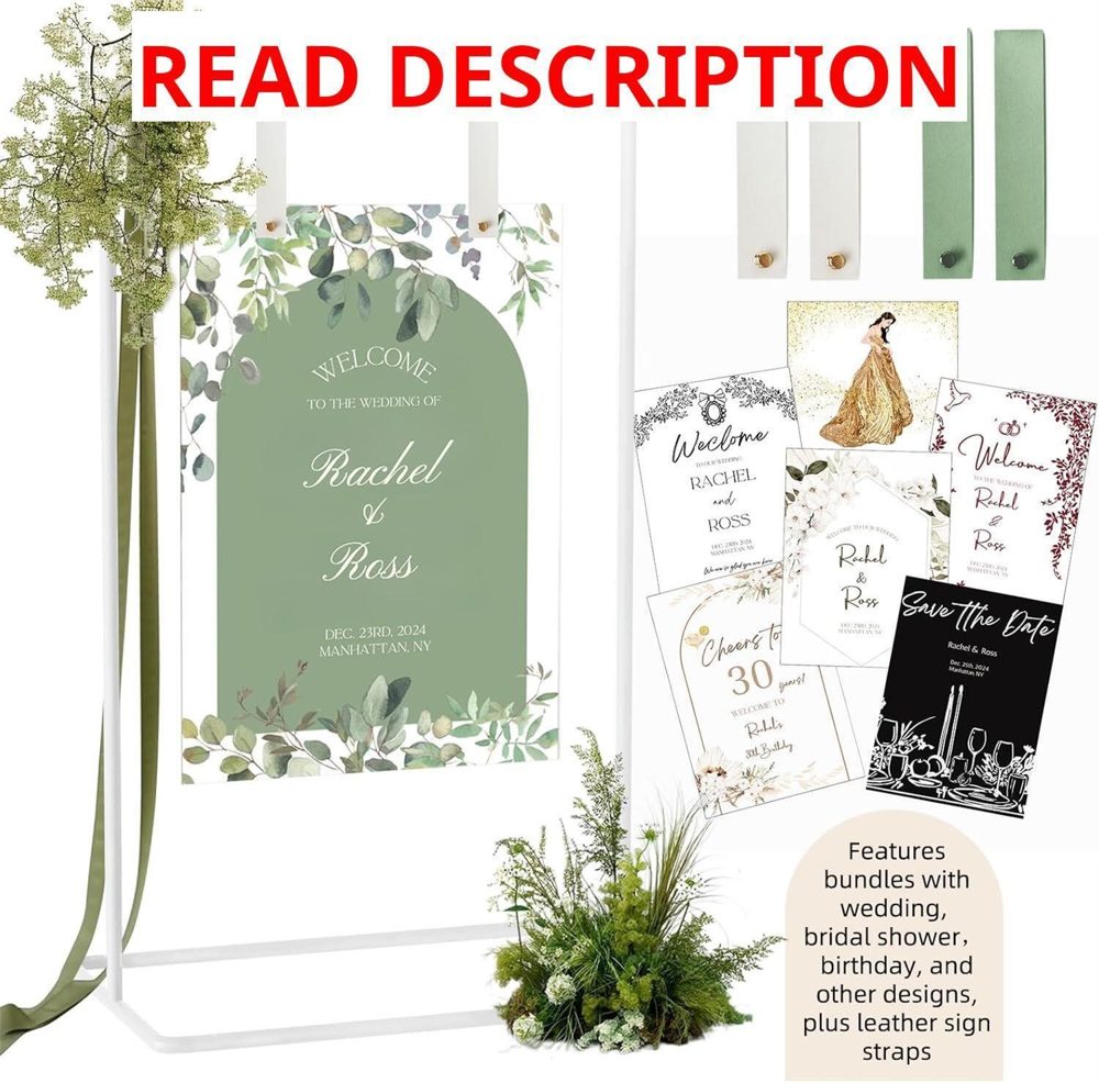 Wedding Sign Holder: Adjustable Easel (White)