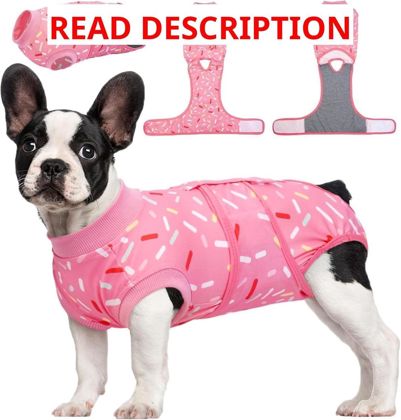 Kuoser Dog Recovery Suit Post-Op Pink S