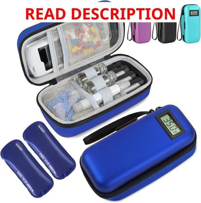 Insulin Cooler Case with Ice Packs (Blue)