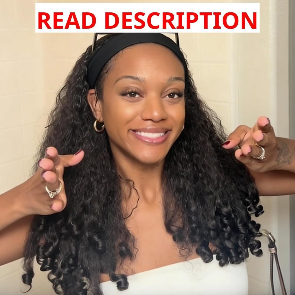 Afro Curly Headband Wig Kinky Curly Half Wig