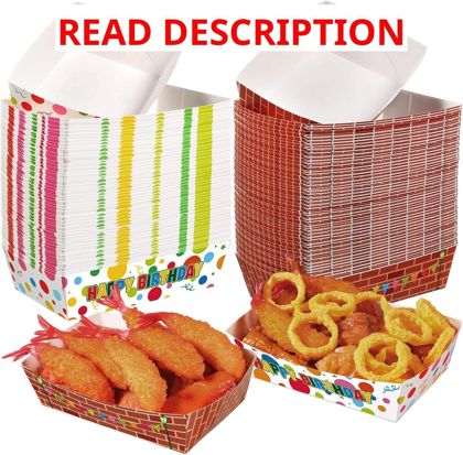 Funrous 100 Pcs Street Theme Paper Food Trays