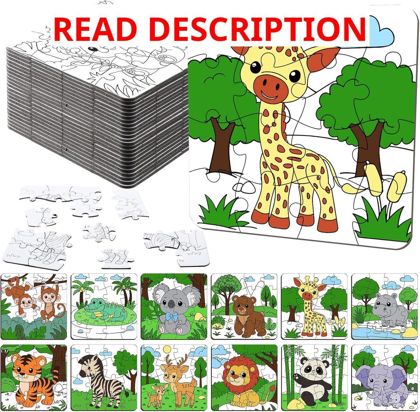 Realspring 24 Pack Wild Animal Puzzles