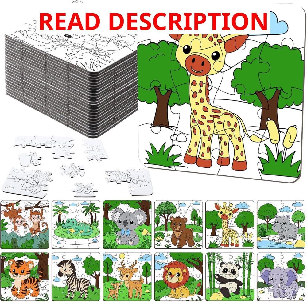 Realspring 24 Pack Wild Animal Puzzles
