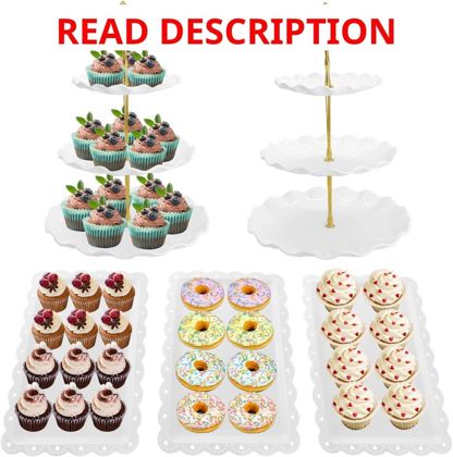 White Dessert Table Cupcake Stand Set (5Pcs)