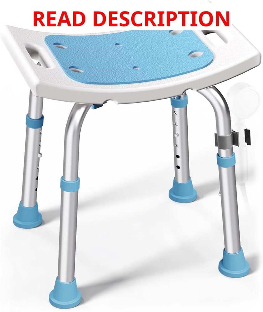HOMLAND Shower Chair 400 lb Stool Light Blue