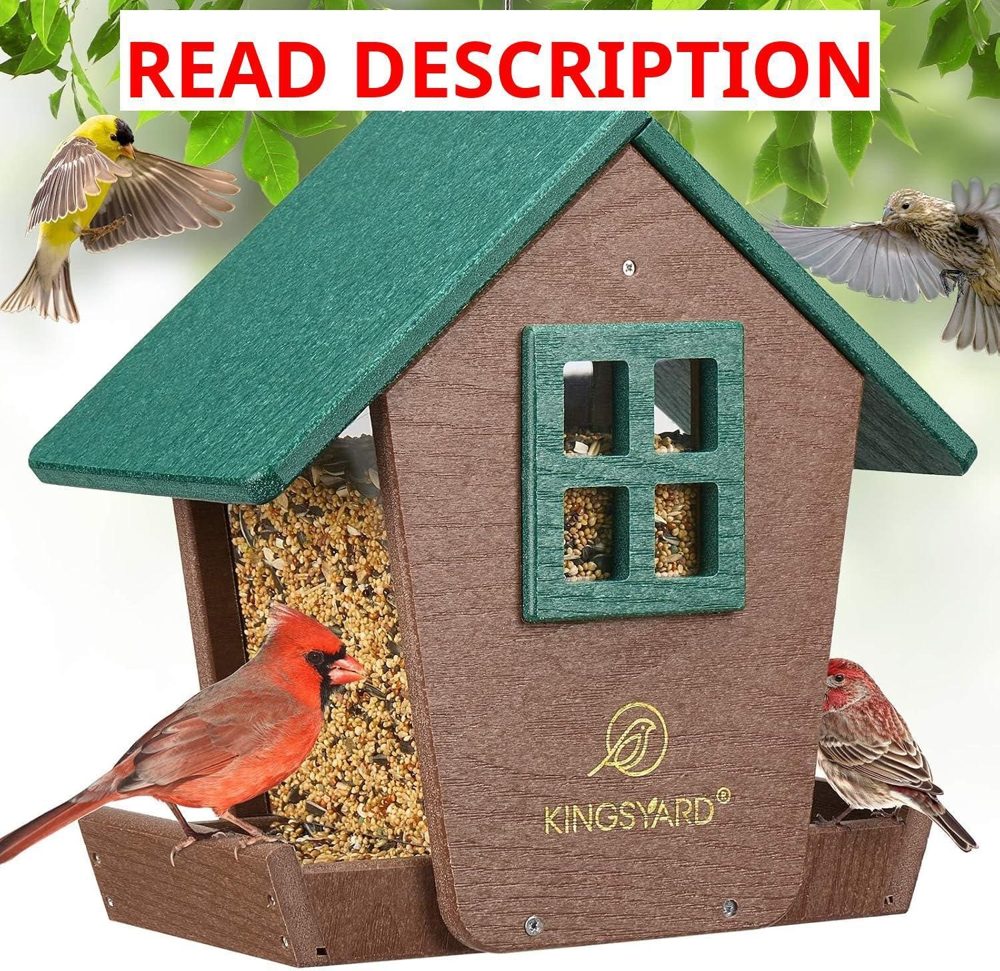 Kingsyard 4 lb Large Bird Feeder Green