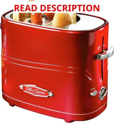 Nostalgia 2-Slot Hot Dog Toaster Red