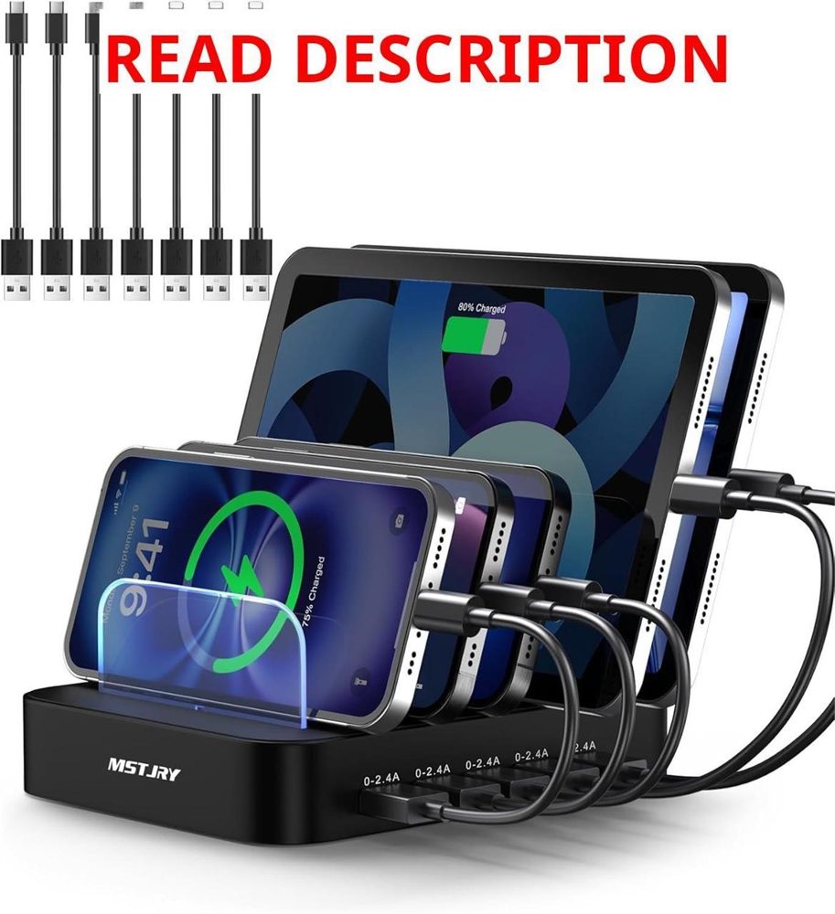 MSTJRY 5-Port USB-A Charger Dock Black