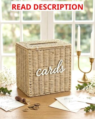 Wicker Wedding Card Box with Slot Rattan