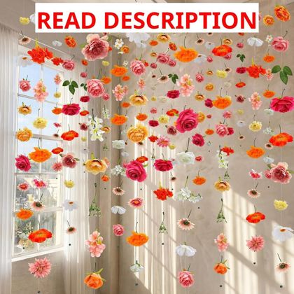 XunYee 6 Pcs 35.4 ft Flower Garlands Rose