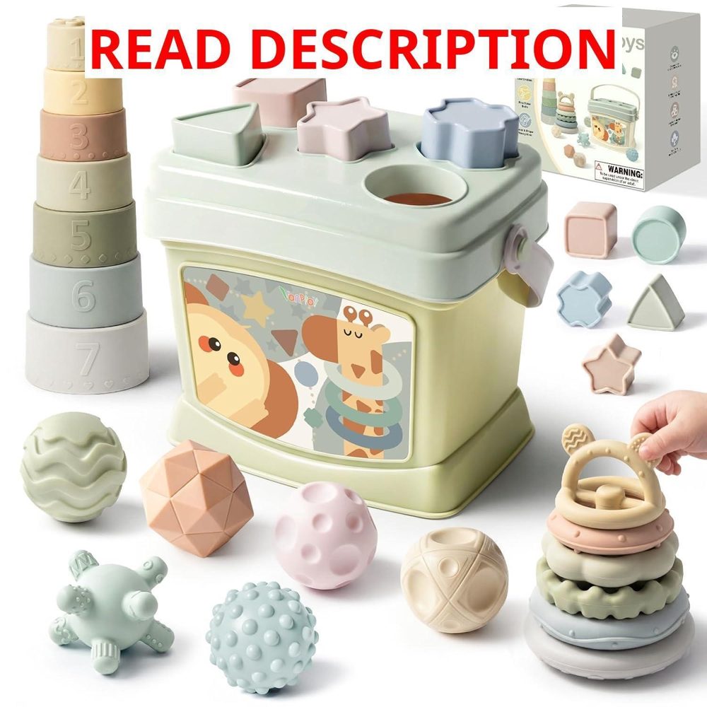 Baby Toys 6-12 Months: Shape Sorter & Stacks