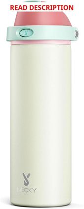 Meoky 24 oz Insulated Bottle w/ Straw Cream