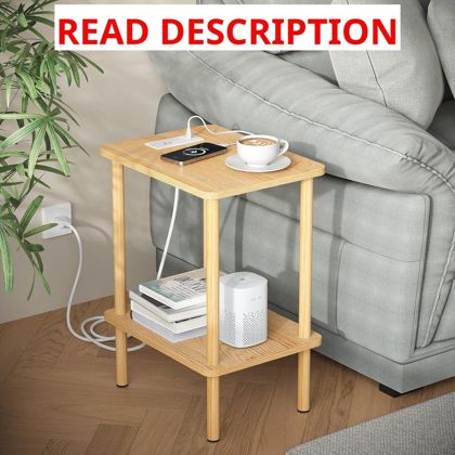 Apicizon 2-Tier End Table with USB Ports