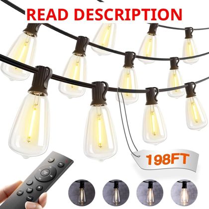 addlon 198FT Outdoor String Lights with Remote