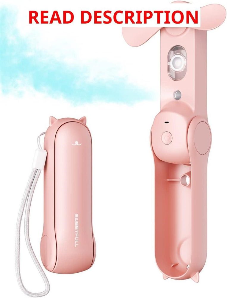 Sweetfull Portable Misting Fan Handheld Pink
