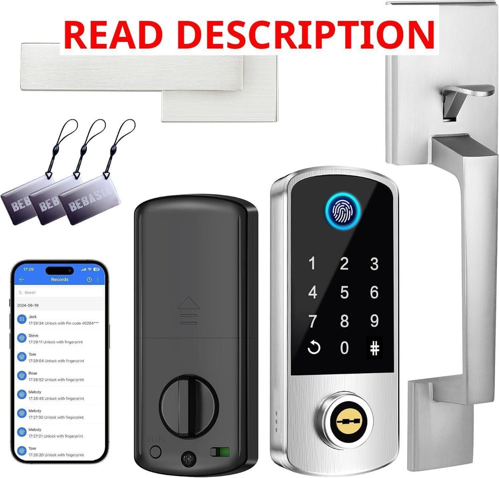 BEBASIA Keyless Door Deadbolt with Handle Set