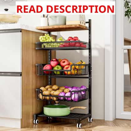 HapiRm Fruit Basket Kitchen Cart 5-Tier Rack