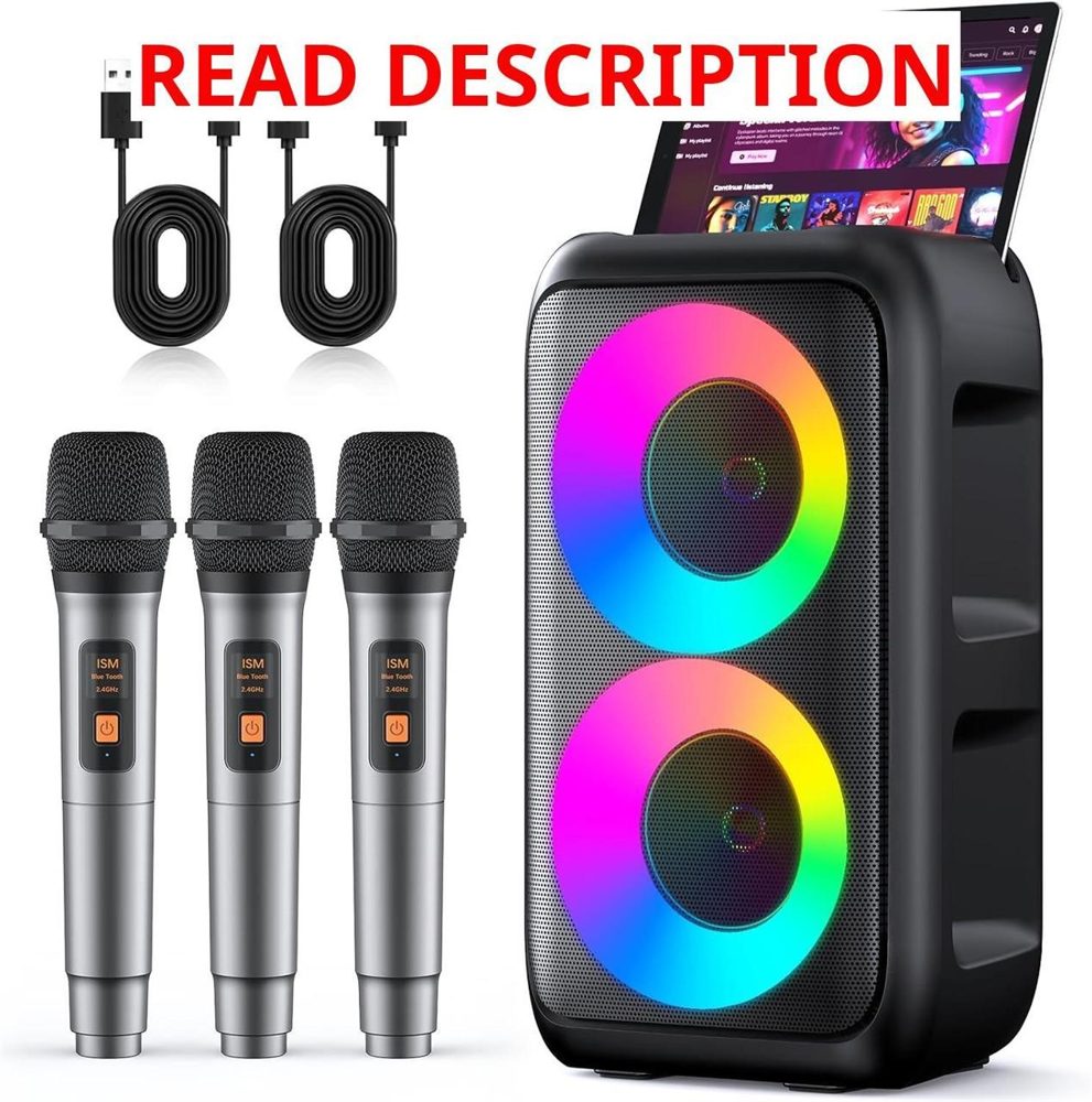 Karaoke Machine for Adults & Kids 3 mics