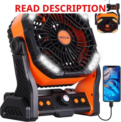 WESTTREE 20000mAh Battery Fan Orange