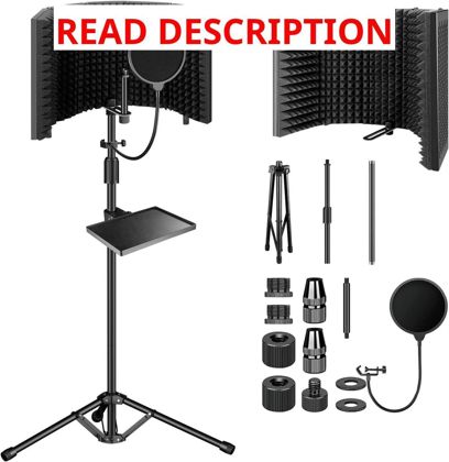 Aokeo Isolation Shield with Pop Filter & Stand