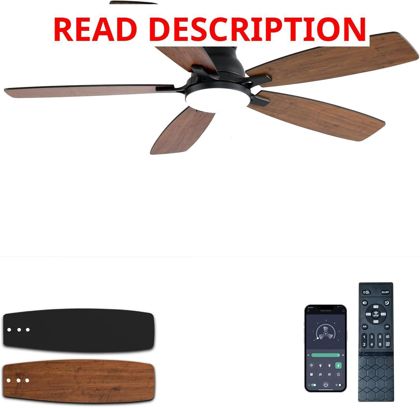 JSAITEE 52" Ceiling Fan with Light Remote