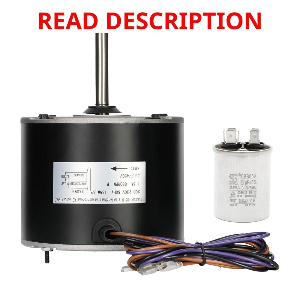 Condenser Fan Motor 1/4 HP 830RPM 208-230V