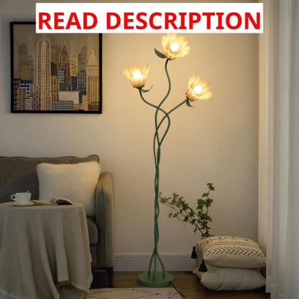 Elaruslux Vintage 3-Head Flower Floor Lamp