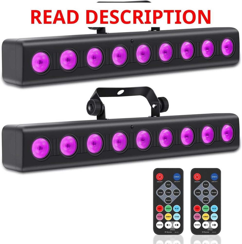 LED Stage Light Bar 50W RGBW DJ Lights 2-Pack