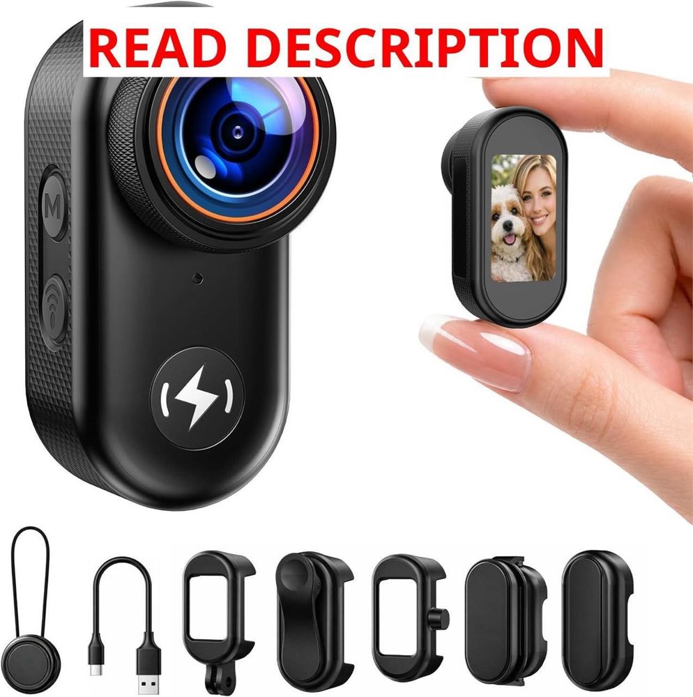 4K Mini Body Cam 64GB WiFi POV 1.47" screen
