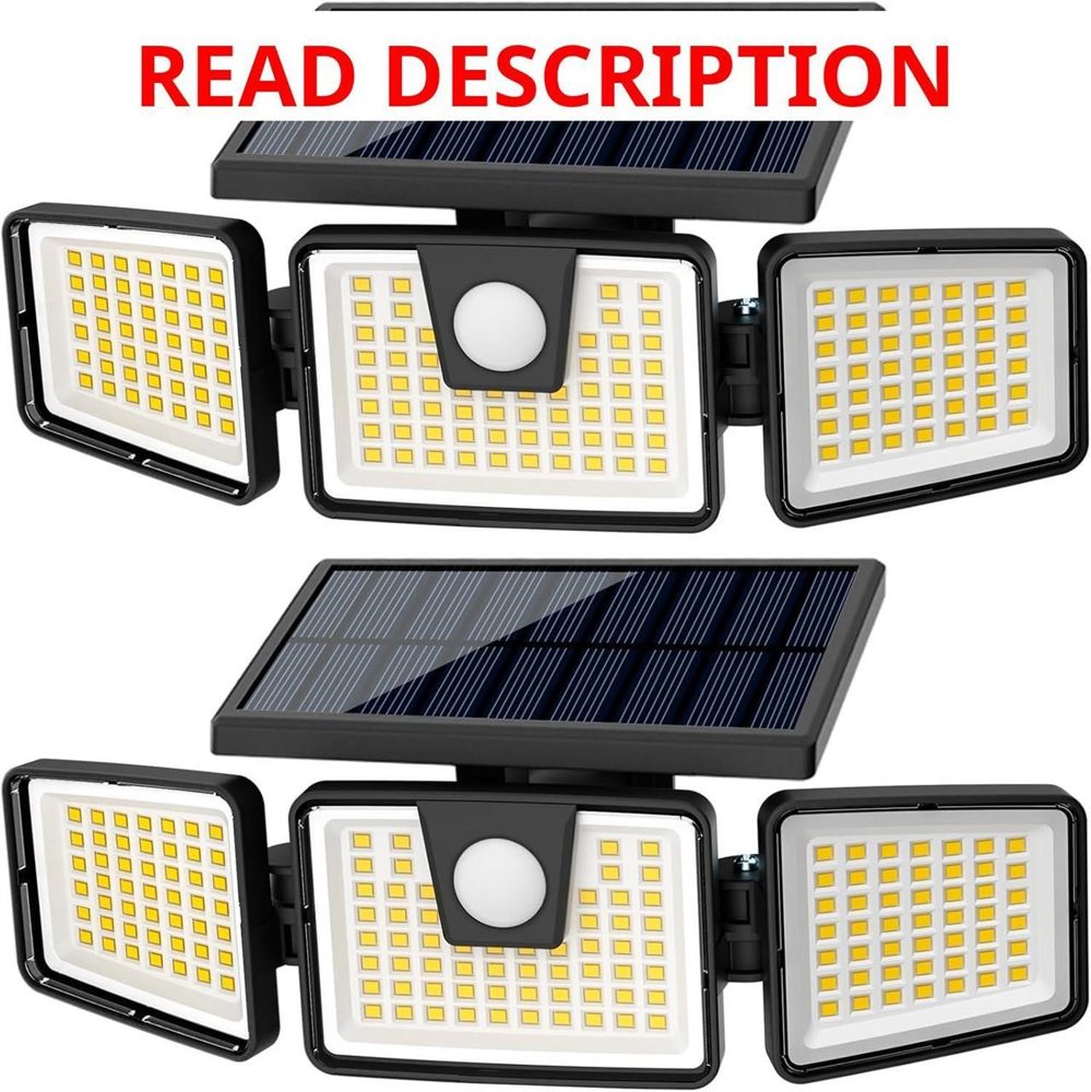 AmeriTop Solar Lights 2 Pack 3 Heads IP65