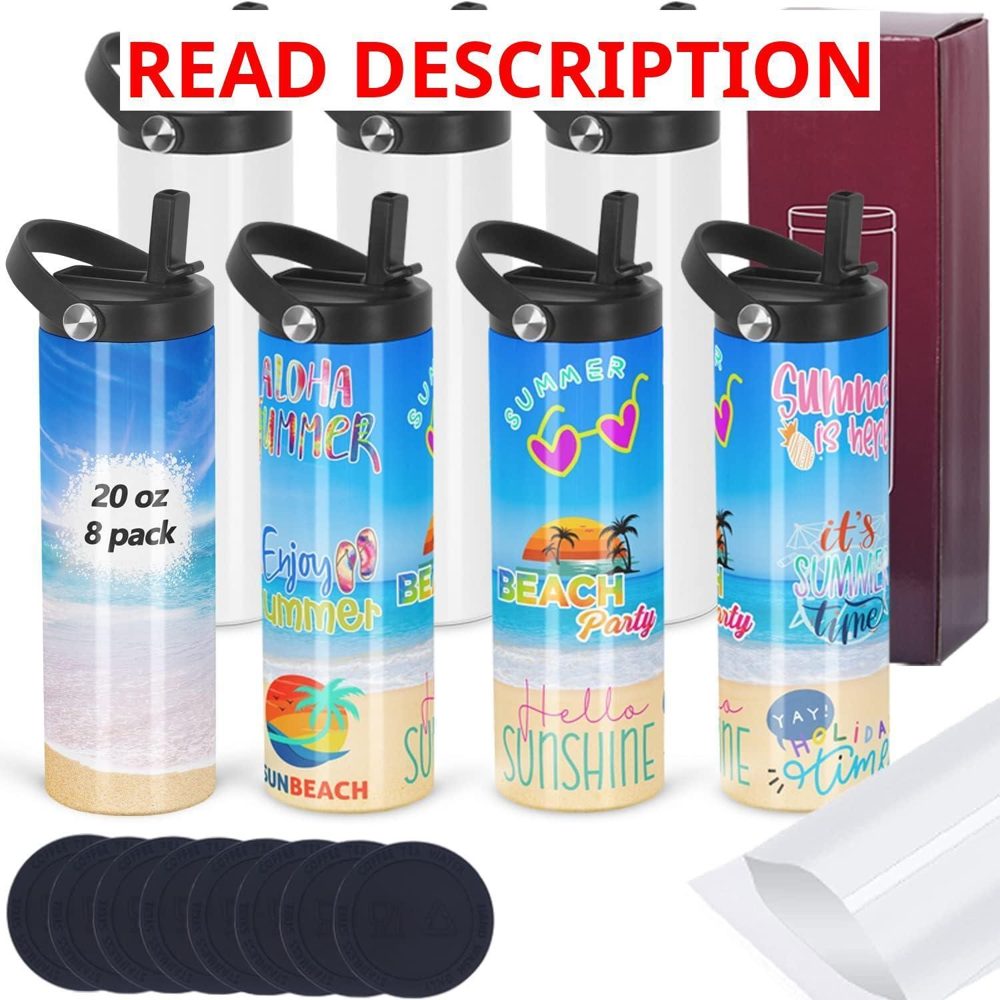 8 Pack 20oz Sublimation Tumbler w/ Handle