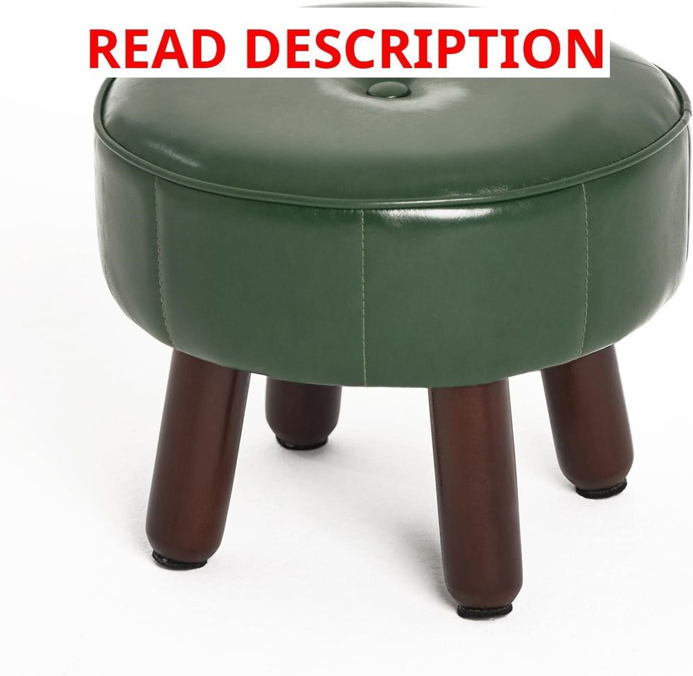 oakvivo 13in Faux Leather Round Foot Stool