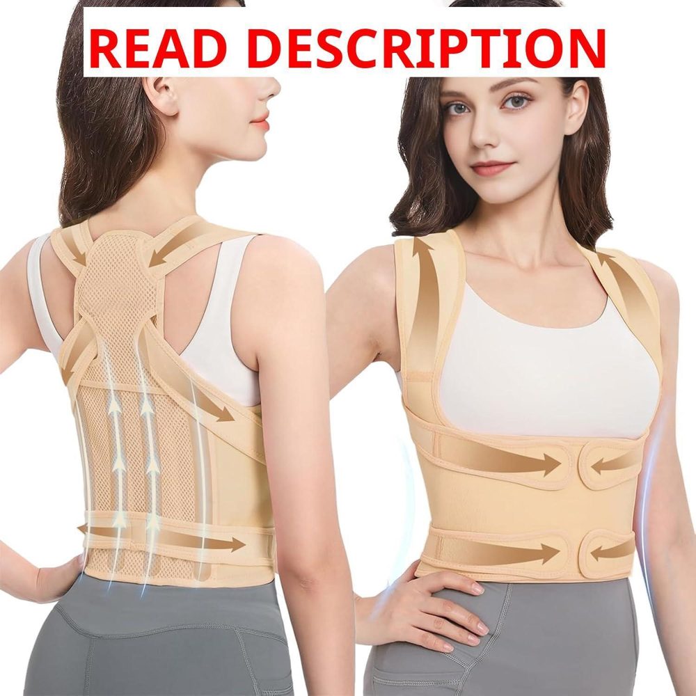 Back Brace Posture Corrector Beige (M)
