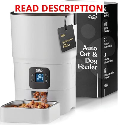 Smart Automatic Cat Feeder - 6L White LCD