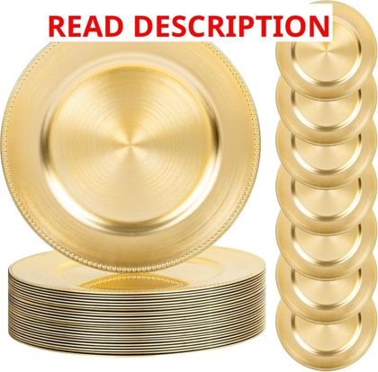 LIYH 24 Pcs 13" Gold Charger Plates