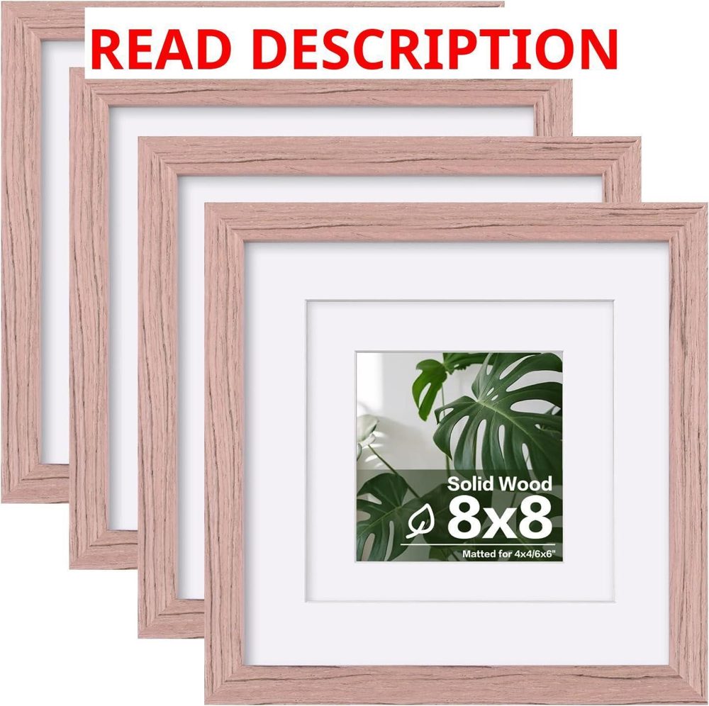 Egofine 8x8 Picture Frame 4pcs Peach Pink