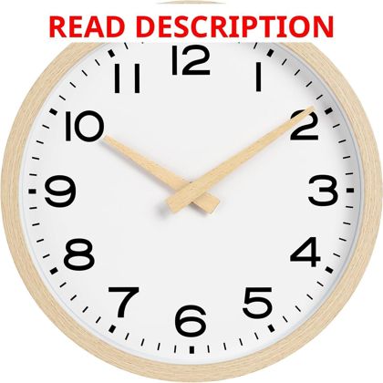 AKCISOT Wall Clock 10" Silent Wood Grain