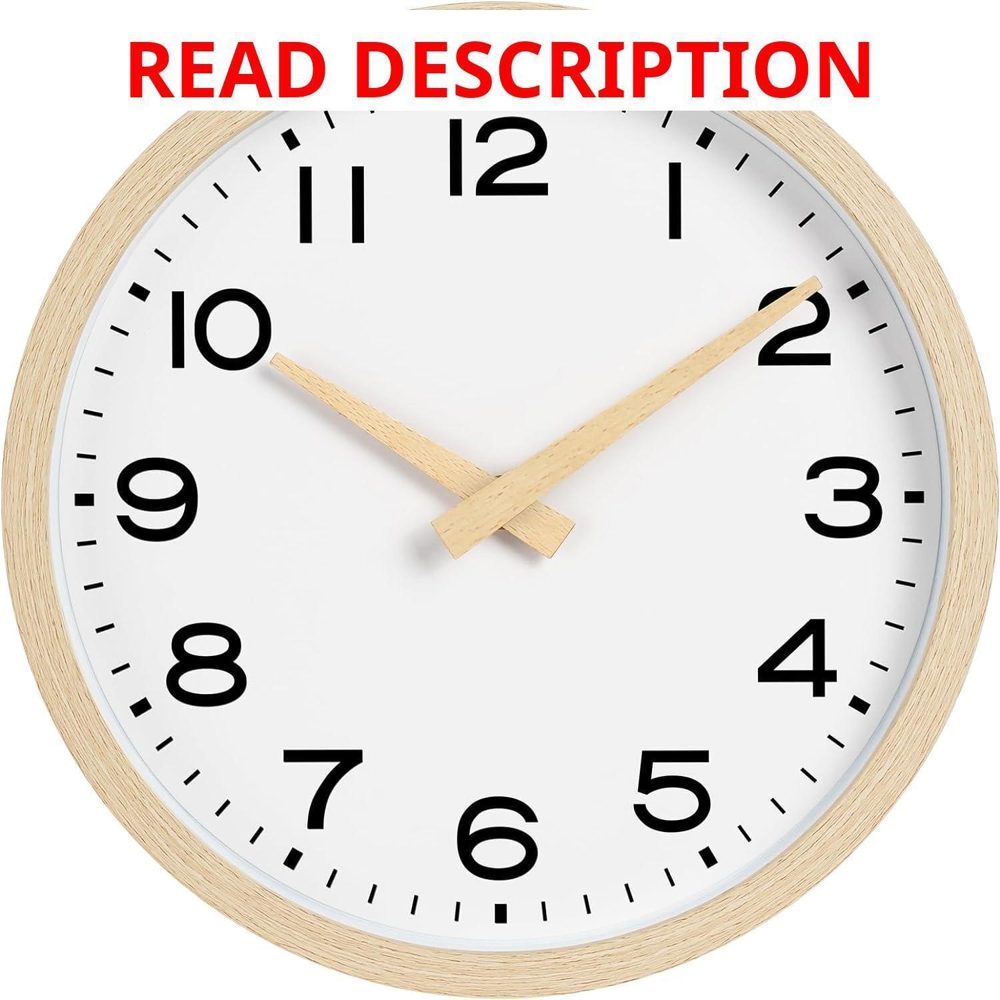 AKCISOT Wall Clock 10" Silent Wood Grain