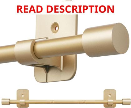 No-Drill Curtain Rods 28-36in 5/8" Gold