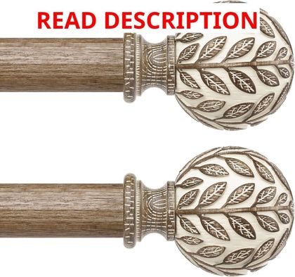 2 Pack Curtain Rods 36-91" | Boho Wood Rods
