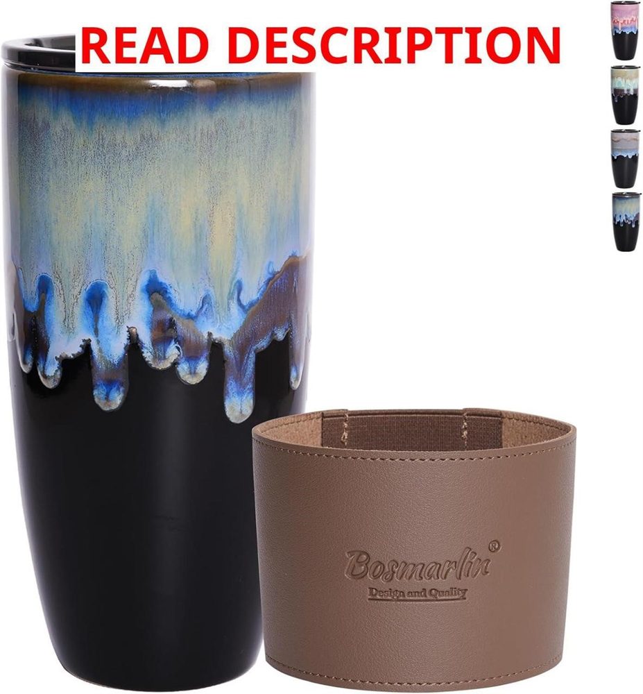 Bosmarlin Ceramic Travel Mug with Lid 21 oz