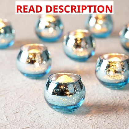 Homemory 24 Pcs Blue Votive Holders