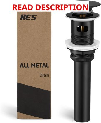 KES Sink Drain with Overflow S2008A-BK