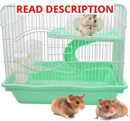 2-Tier Portable Hamster Cage (Green)