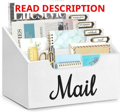 Rustic Wood Mail Organizer with 4 Slots