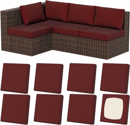 8Pcs Stretch Patio Cushion Covers Outdoor