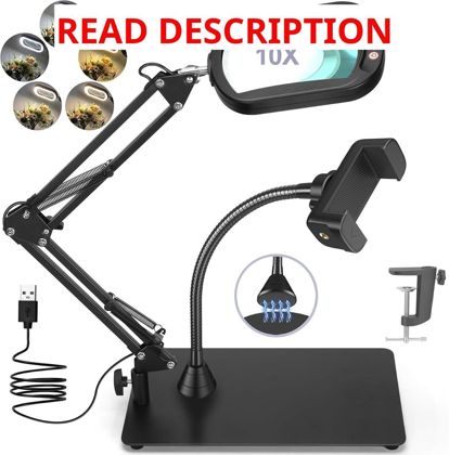 10X Square Magnifying Glass with Light